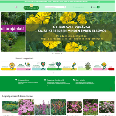 Évelőkosár új webshop készítés (Unas), Triton sablon