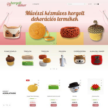 Horgoltdekor Unas webshop készítése Triton kinézetre