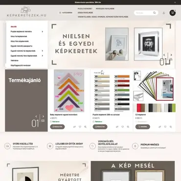 Képkeret webshopot készítettem Unas Sirius sablonban