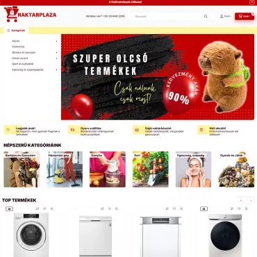 Raktárpláza unas webshop elkészítése