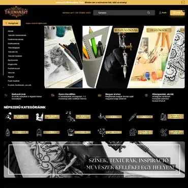 Unas webshop készítés: Tetoválás eszközök szakbolt