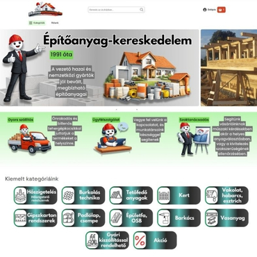 Platina Építőanyag Unas webáruház készítés